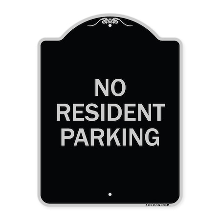 Reserved Parking No Resident Parking Heavy-Gauge Aluminum Architectural Sign